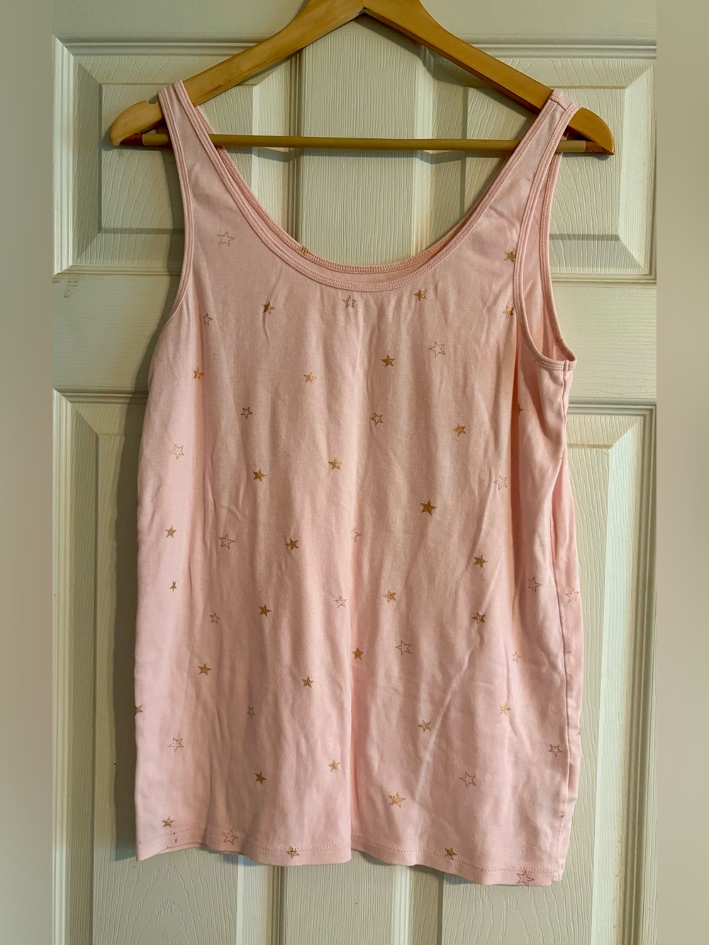 GAP Light Pink Tank with Metallic Gold Star Accent